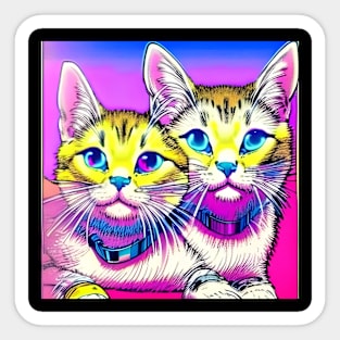 Cute retro cat Sticker